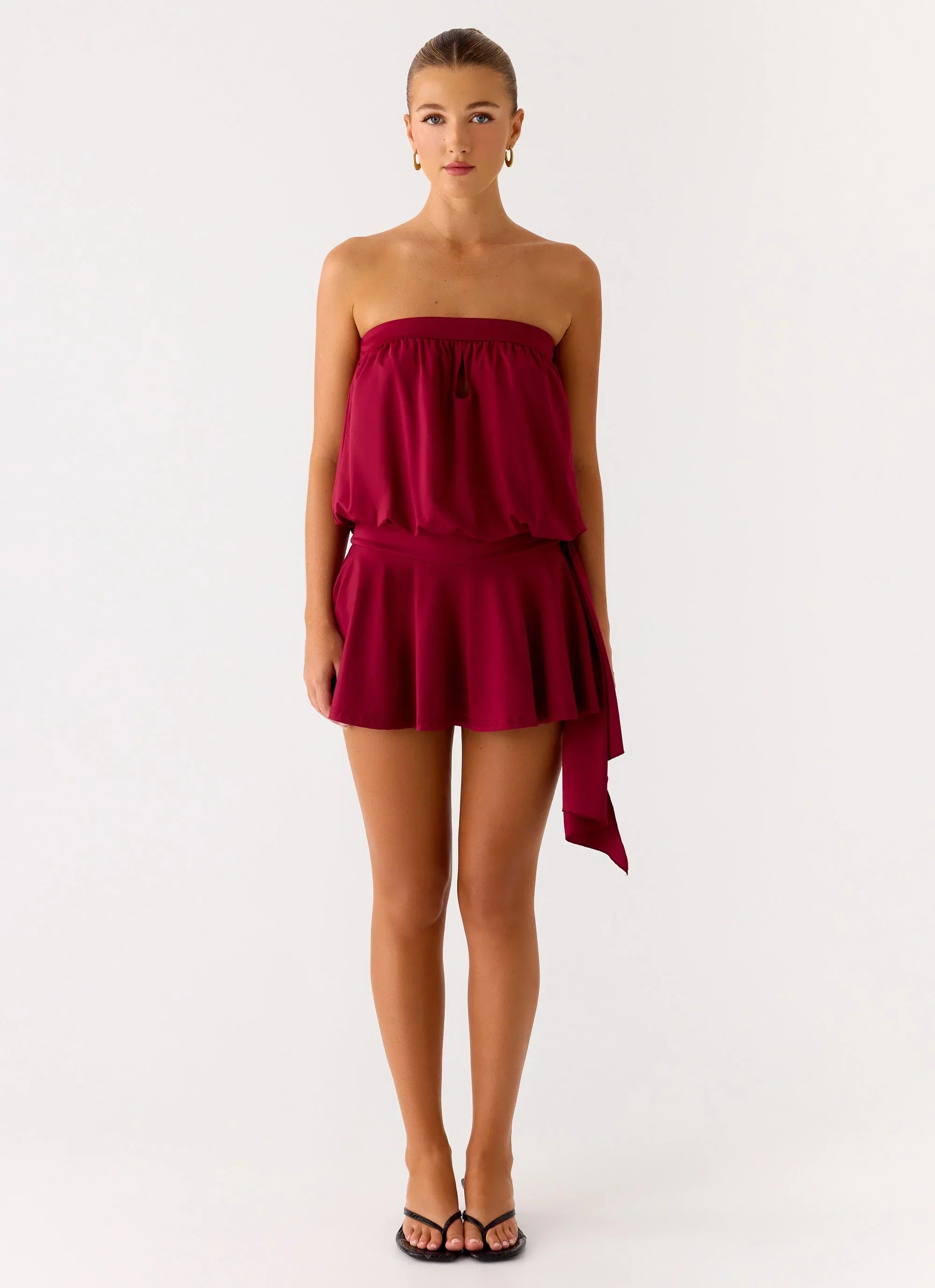 Forever Young Mini Dress - Dark Cherry