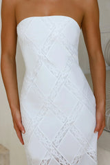 Ocean Air Oasis Strapless Maxi Dress White